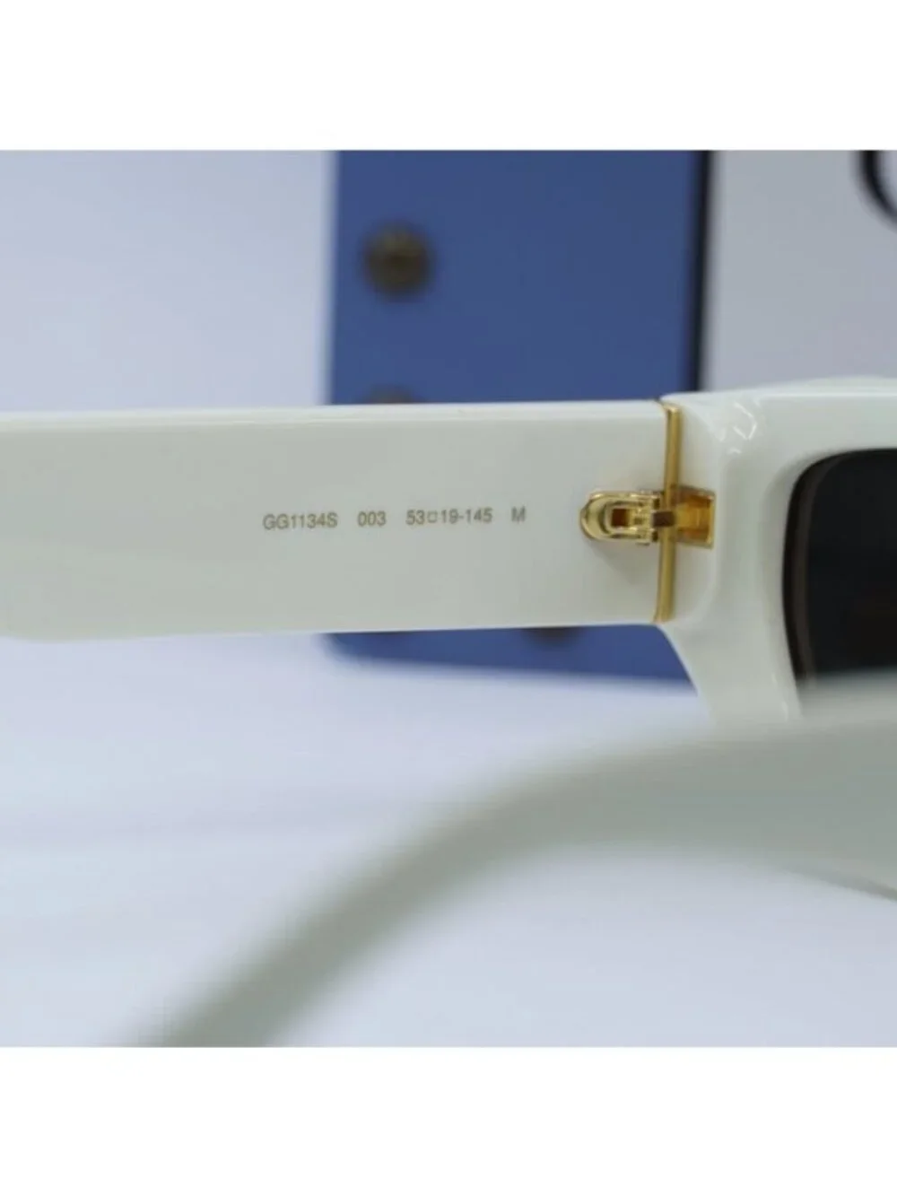 Gucci GG1134S 003 Rectangle Sunglasses - Ivory/Brown